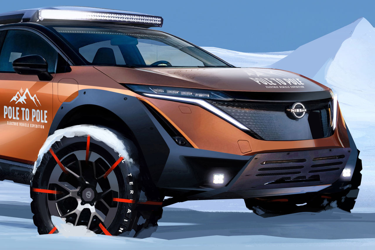 El Nissan Ariya eléctrico se embarcará en la primera expedición del Polo Norte al Polo Sur